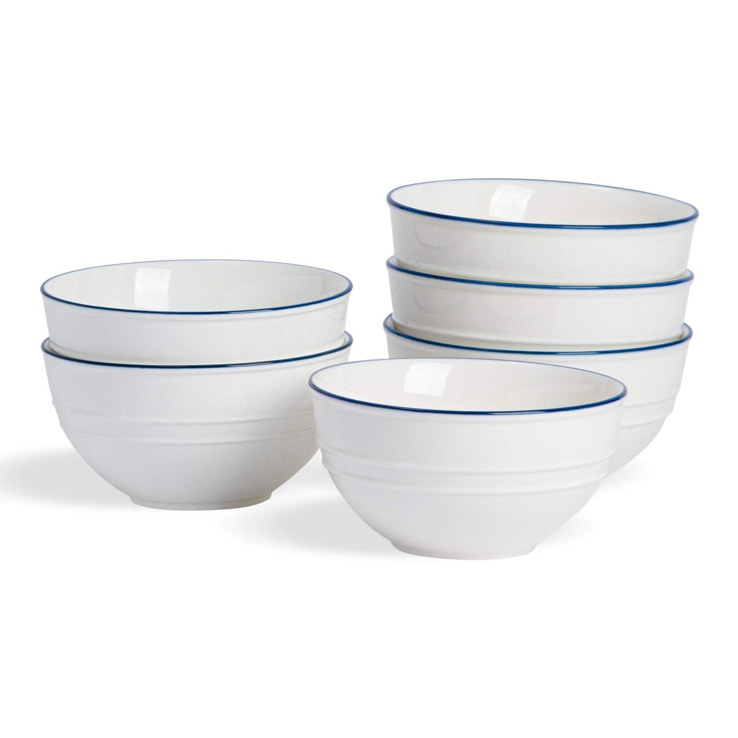 18cm Farmhouse White Porcelain Serving Bowls - Pack of Six