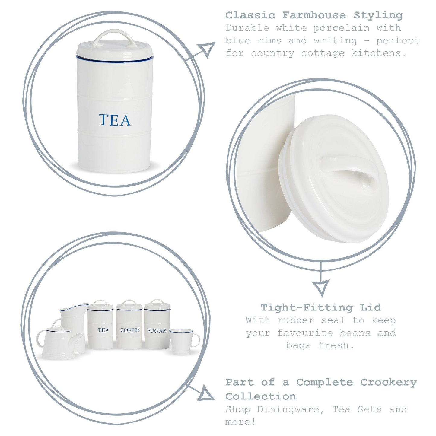 Farmhouse White Tea Coffee Sugar Set