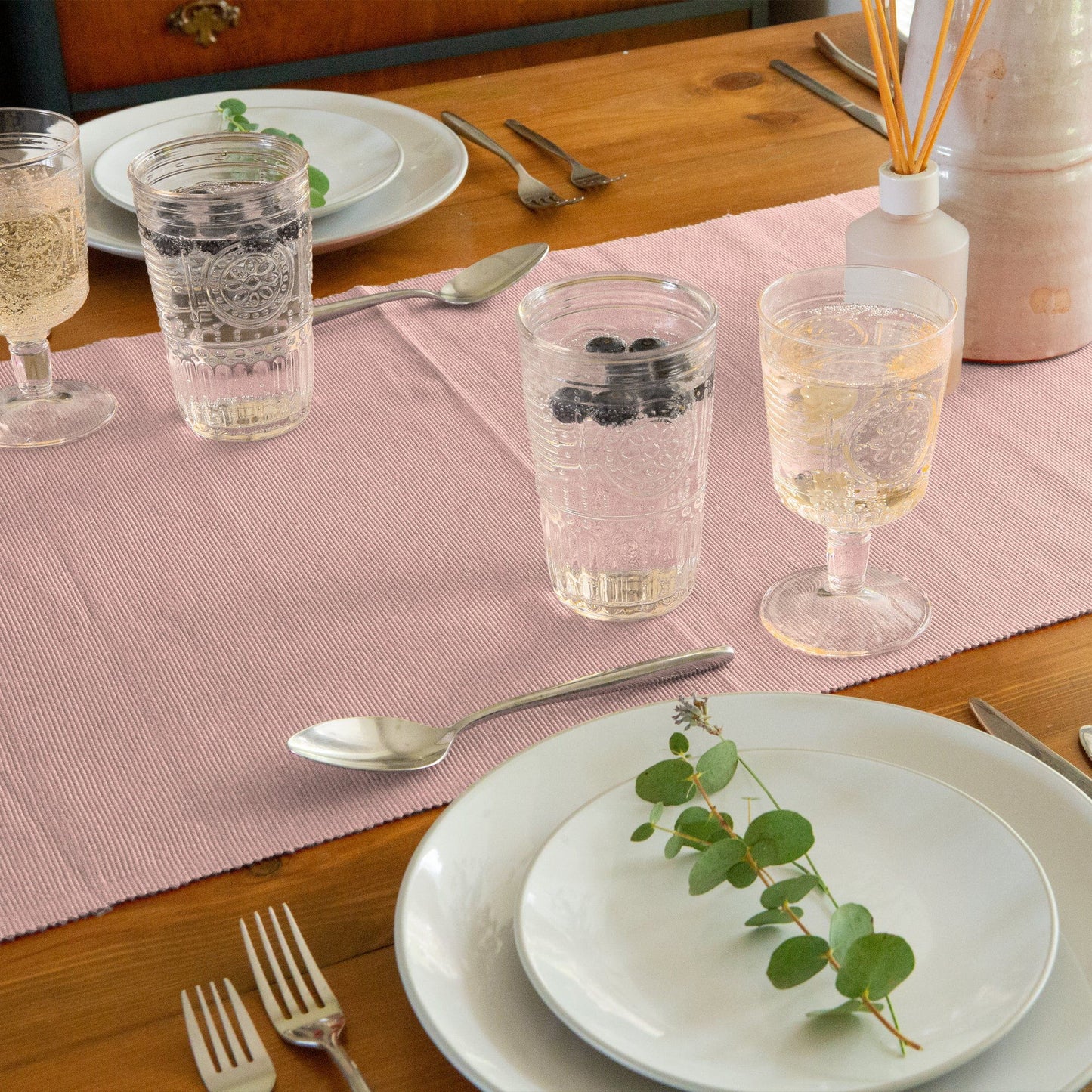 Ribbed Cotton Placemats with Table Runner