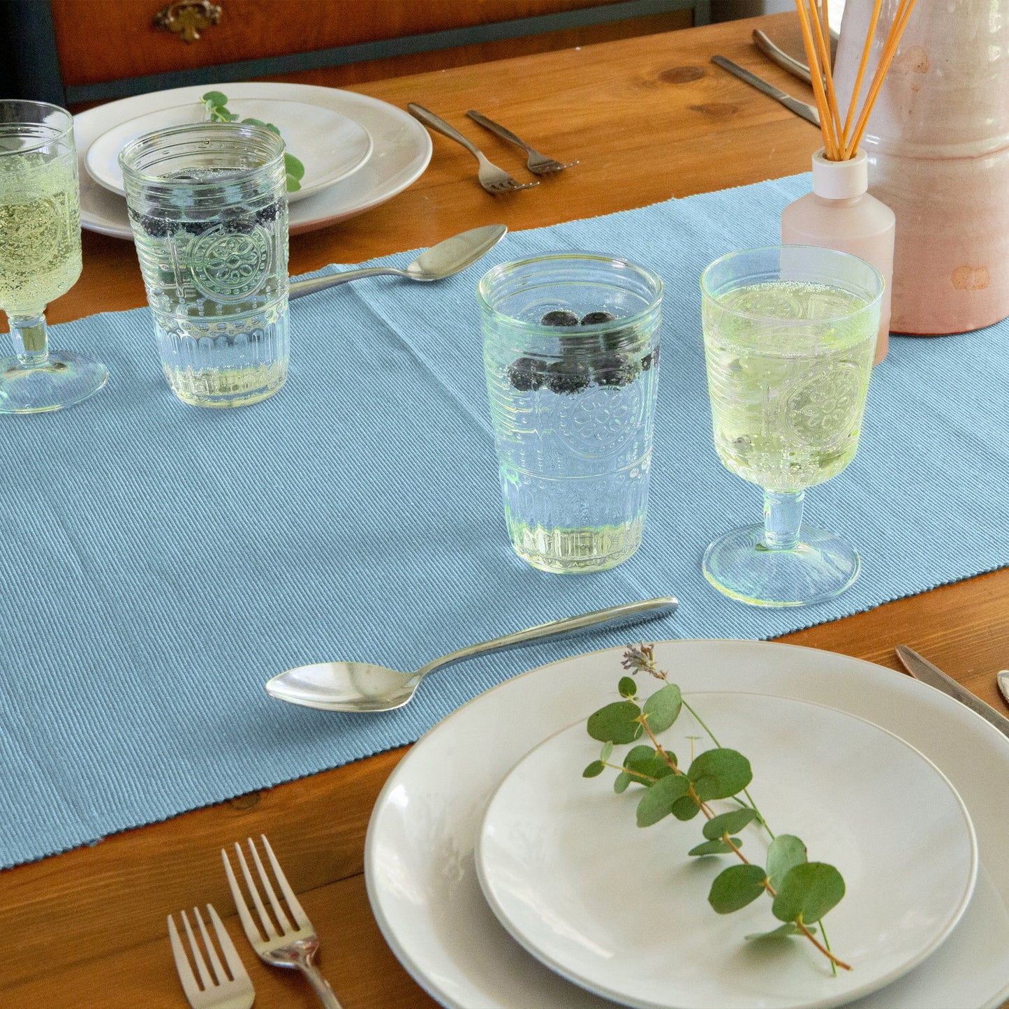Ribbed Cotton Placemats with Table Runner