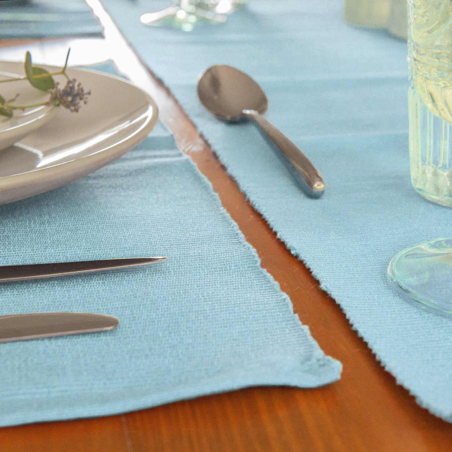 Ribbed Cotton Placemats with Table Runner