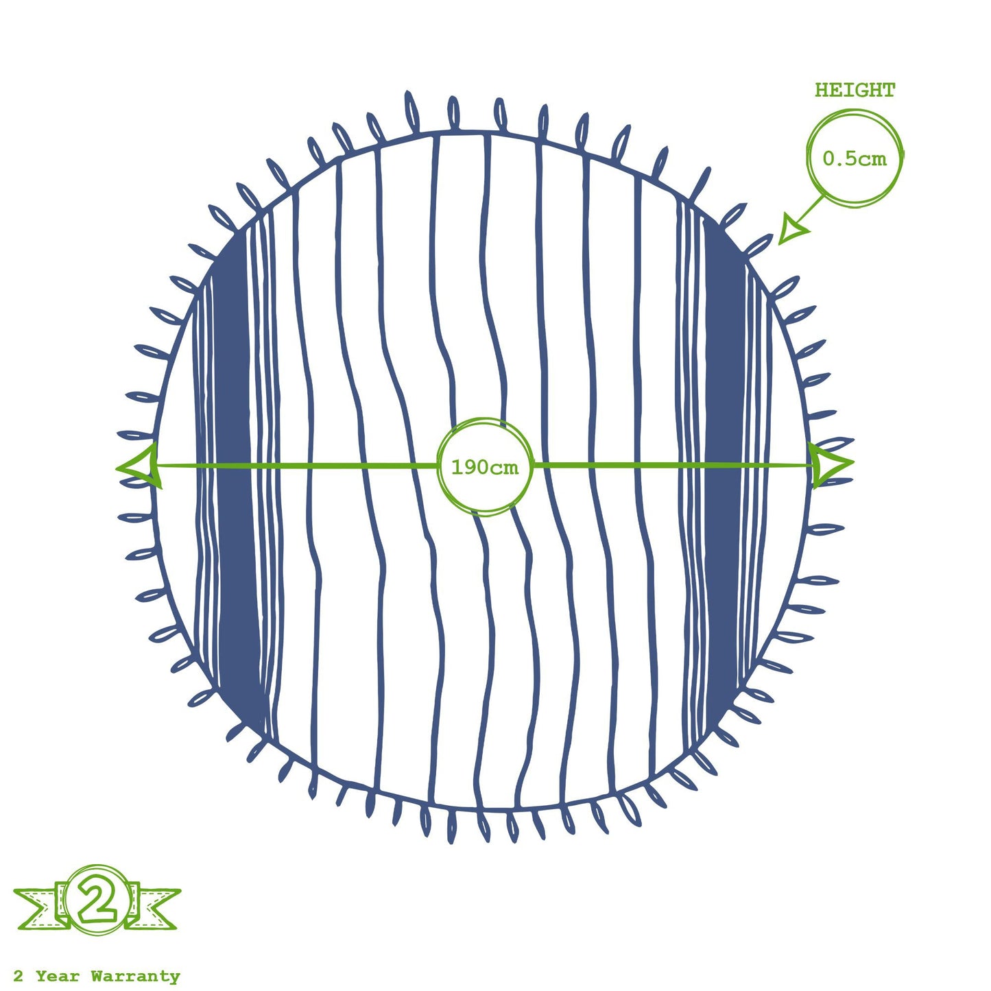 190cm Round Turkish Cotton Bath Towel