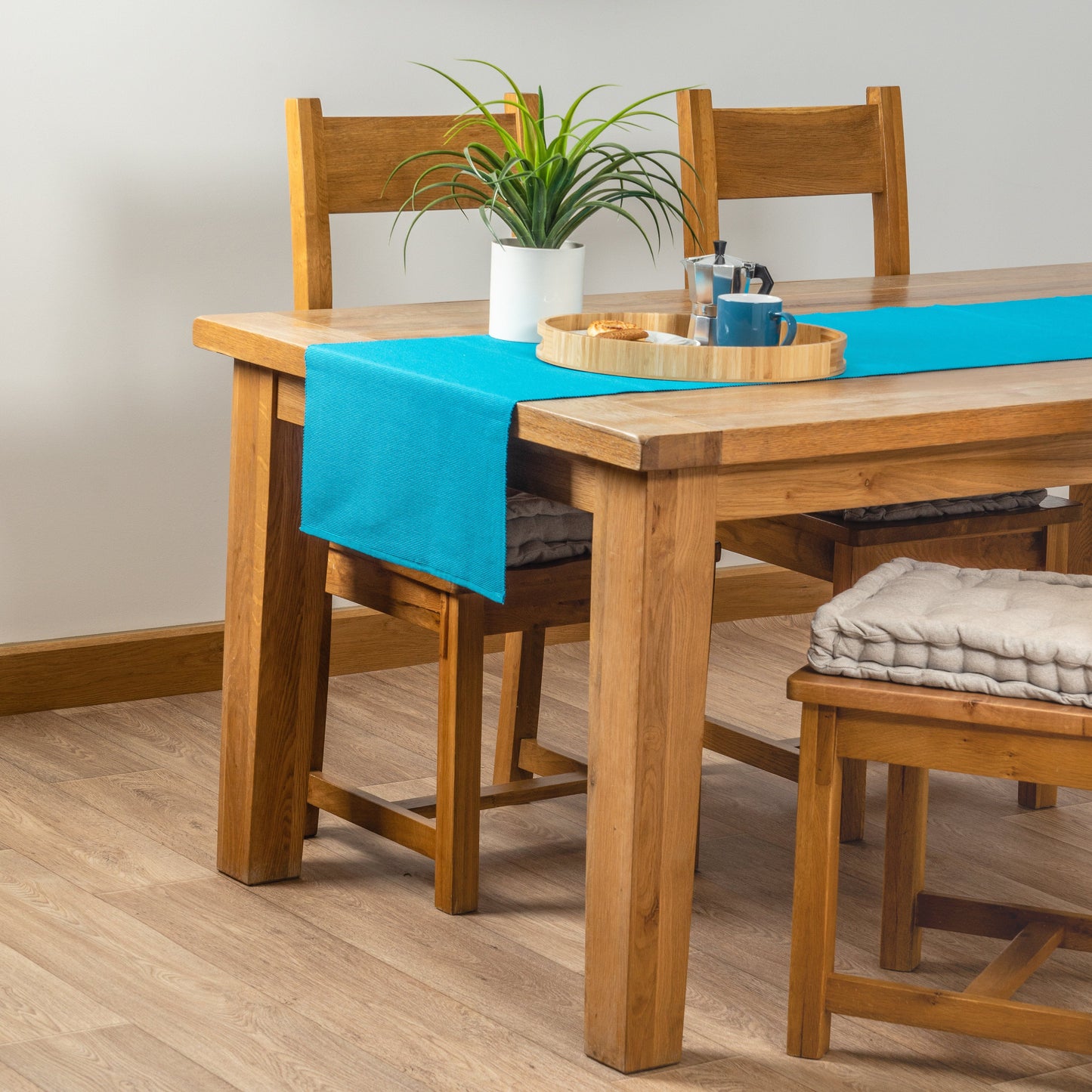 Ribbed Cotton Placemats with Table Runner