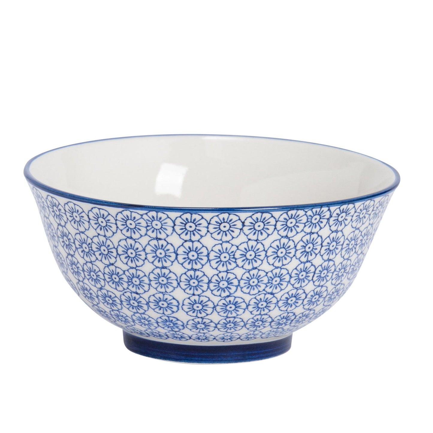 16cm Hand Printed Stoneware Cereal Bowls - Pack of Six