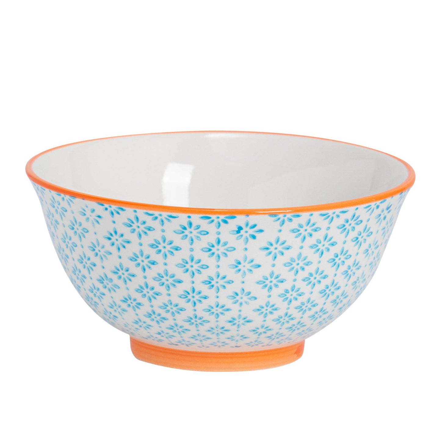 16cm Hand Printed Stoneware Cereal Bowls - Pack of Six
