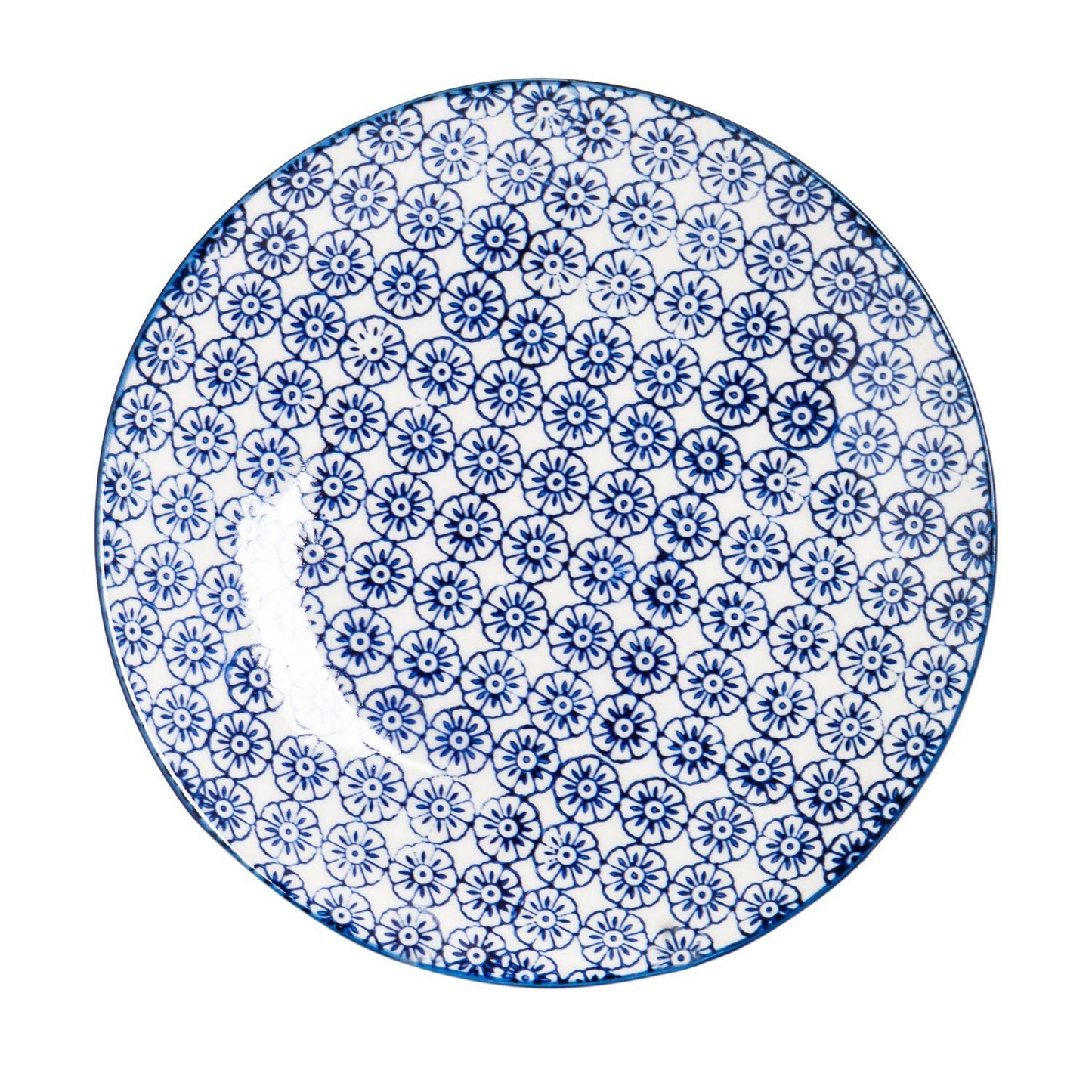 18cm Hand Printed Stoneware Side Plates - Pack of Six