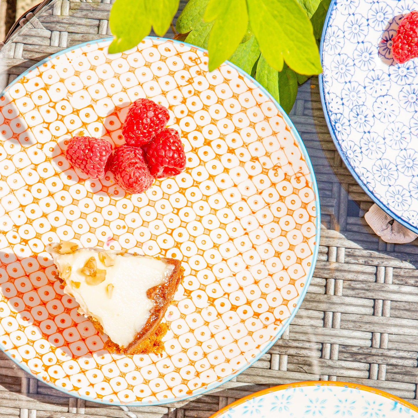 18cm Hand Printed Stoneware Side Plates - Pack of Six