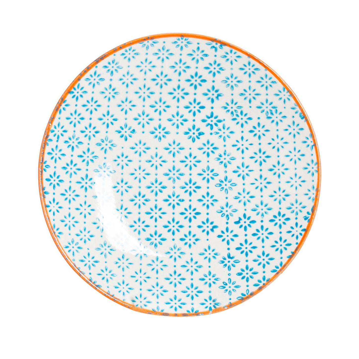 18cm Hand Printed Stoneware Side Plates - Pack of Six