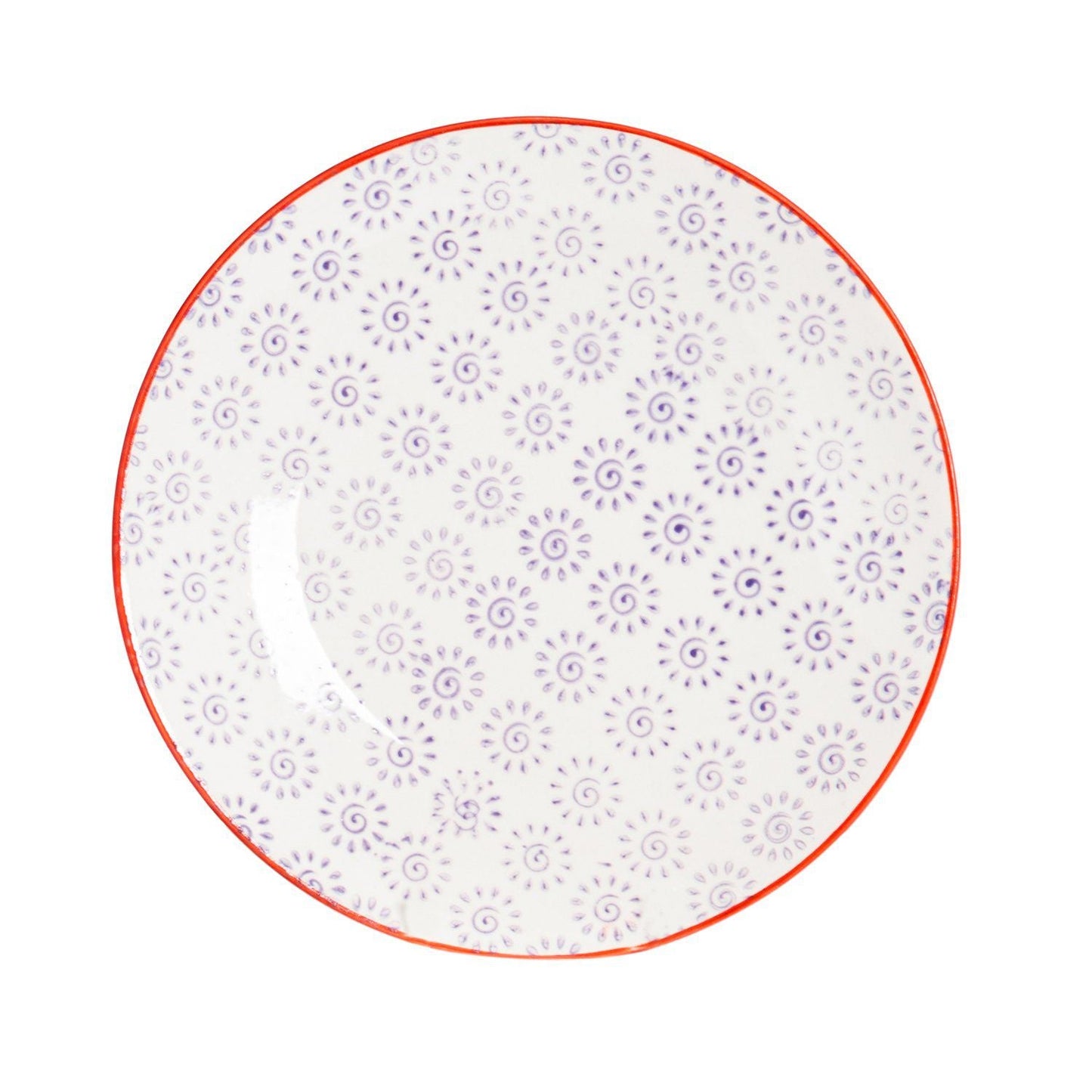 18cm Hand Printed Stoneware Side Plates - Pack of Six