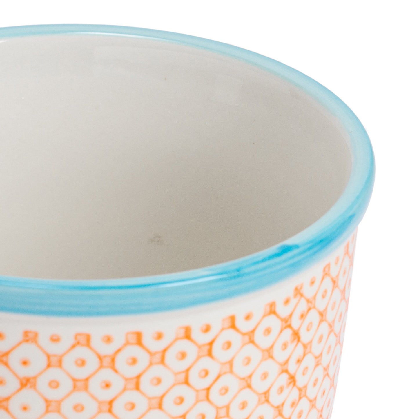 14cm Hand Printed Stoneware Plant Pot