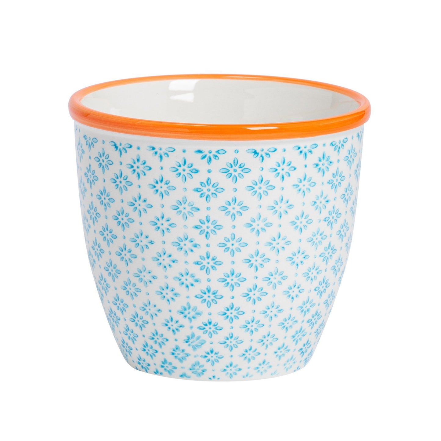 14cm Hand Printed Stoneware Plant Pot