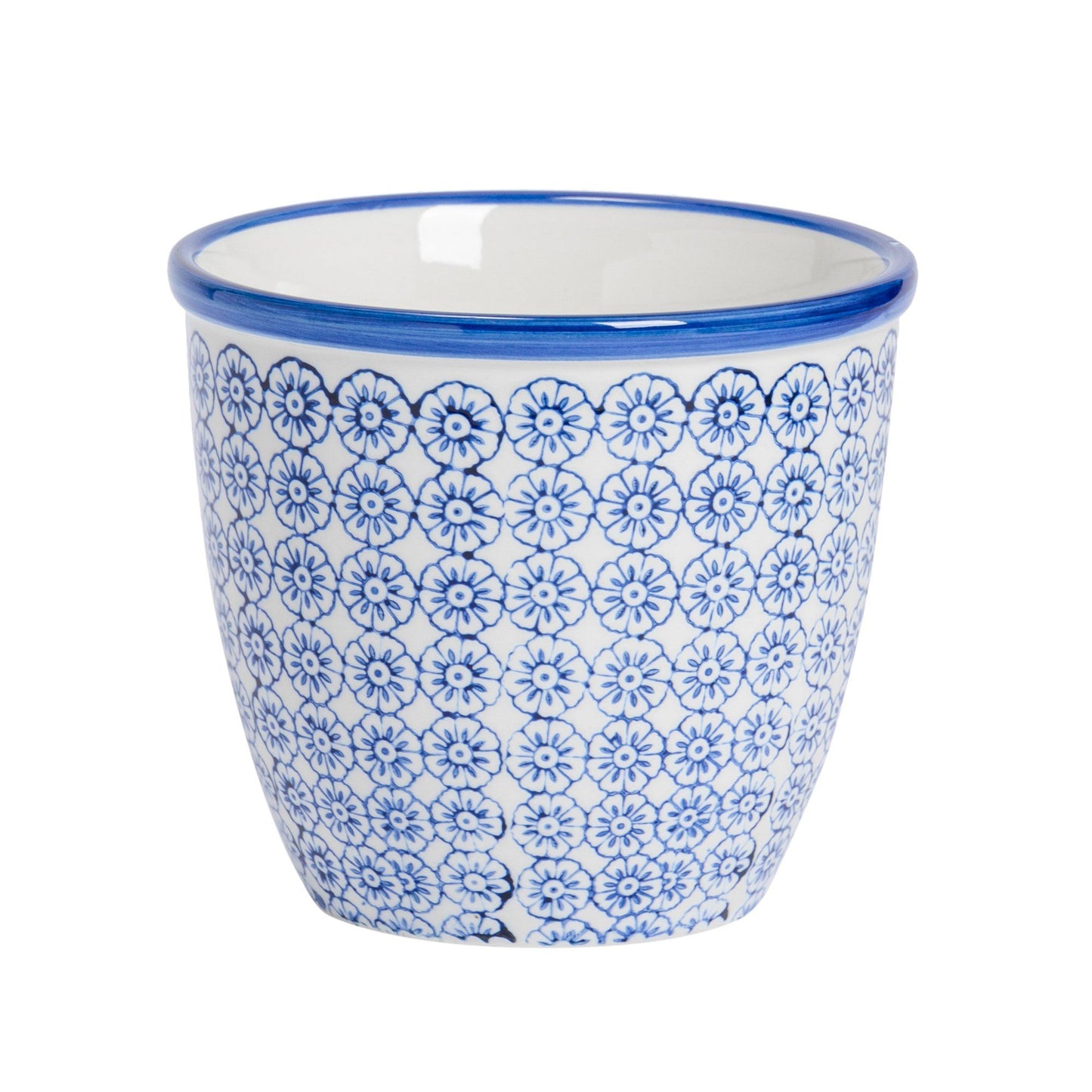 14cm Hand Printed Stoneware Plant Pot