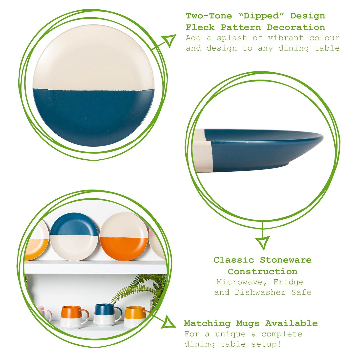 20.5cm Stoneware Colour Block Side Plate