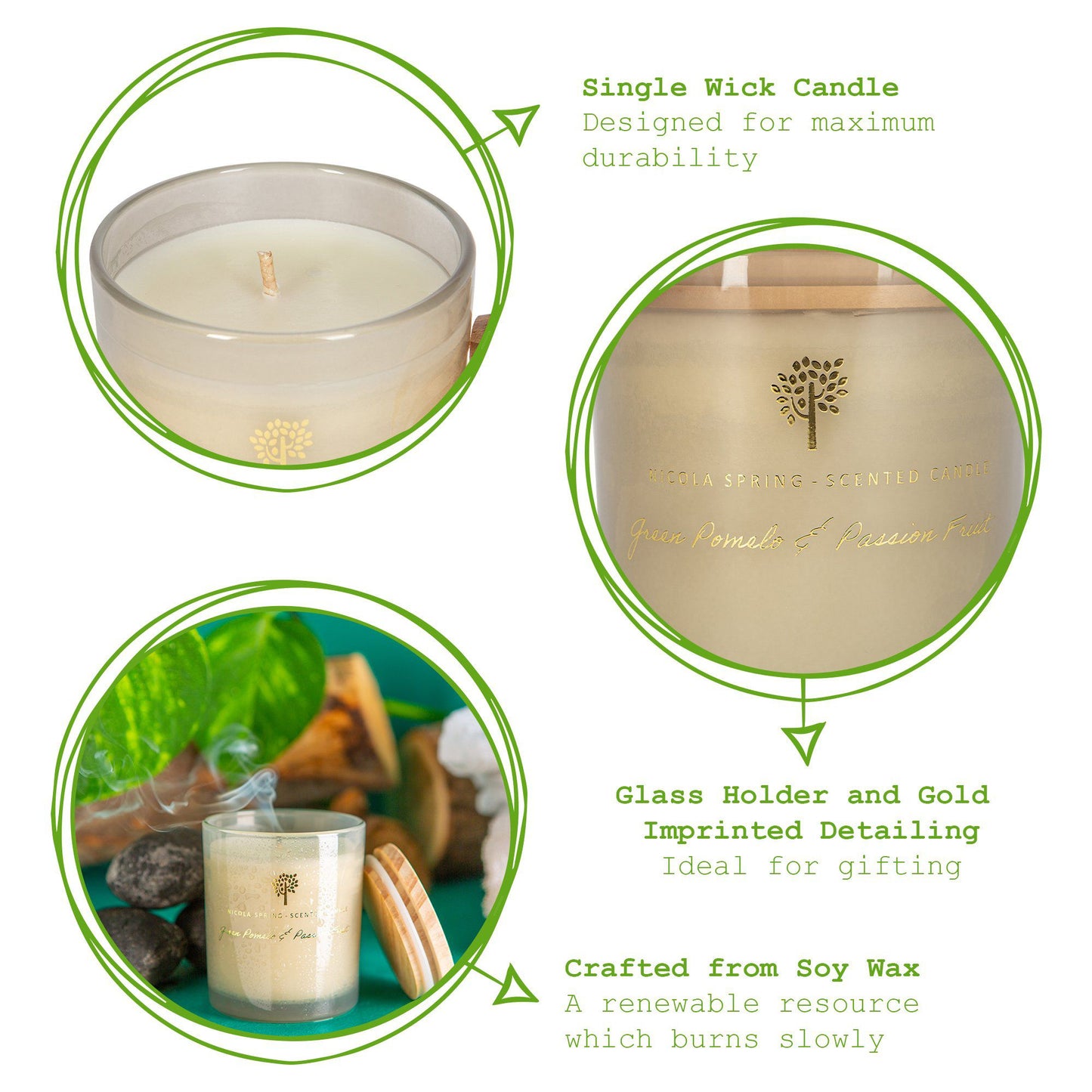 130g Green Pomelo & Passion Fruit Soy Wax Scented Candle