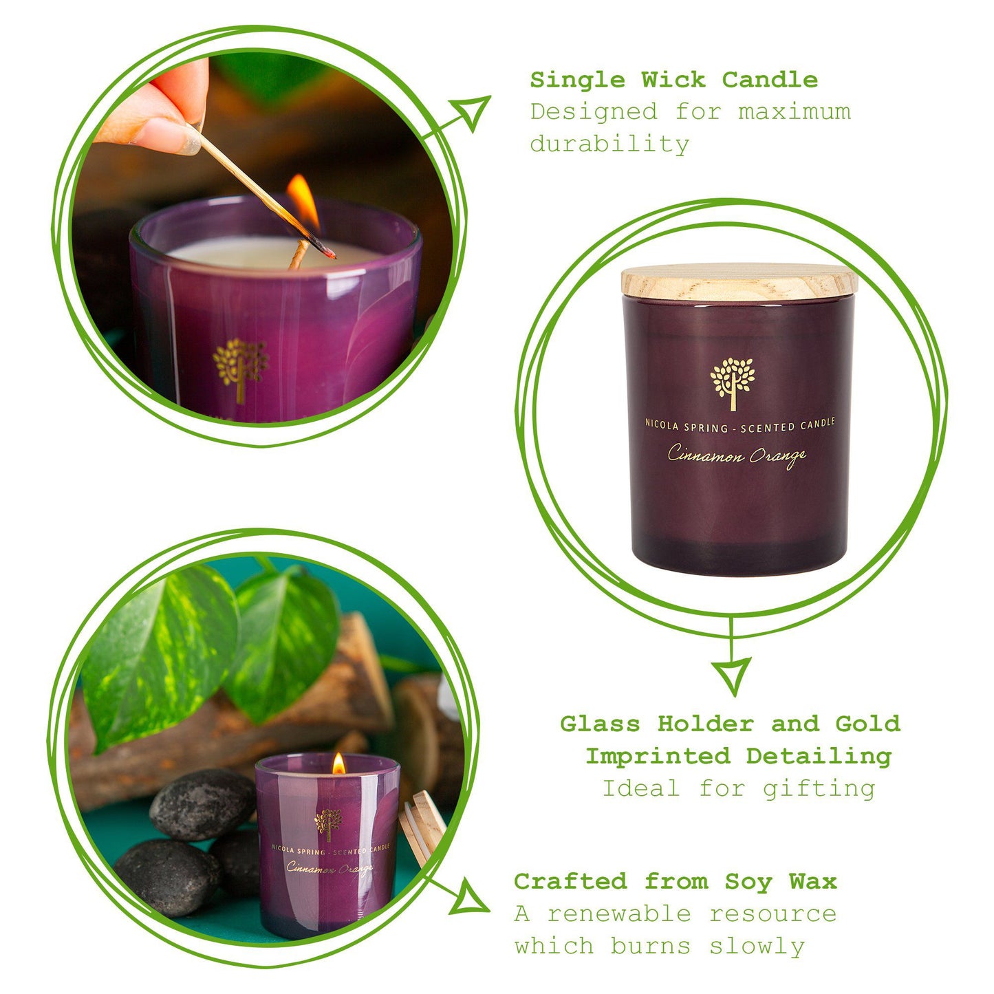 130g Cinnamon Orange Soy Wax Scented Candle