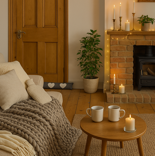Heart Herringbone Draught Excluder - 79cm