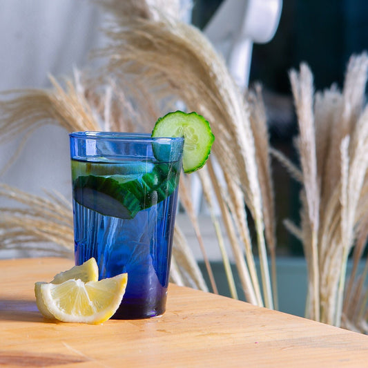 325ml Meknes Blue Recycled Highball Glasses - Pack of Six