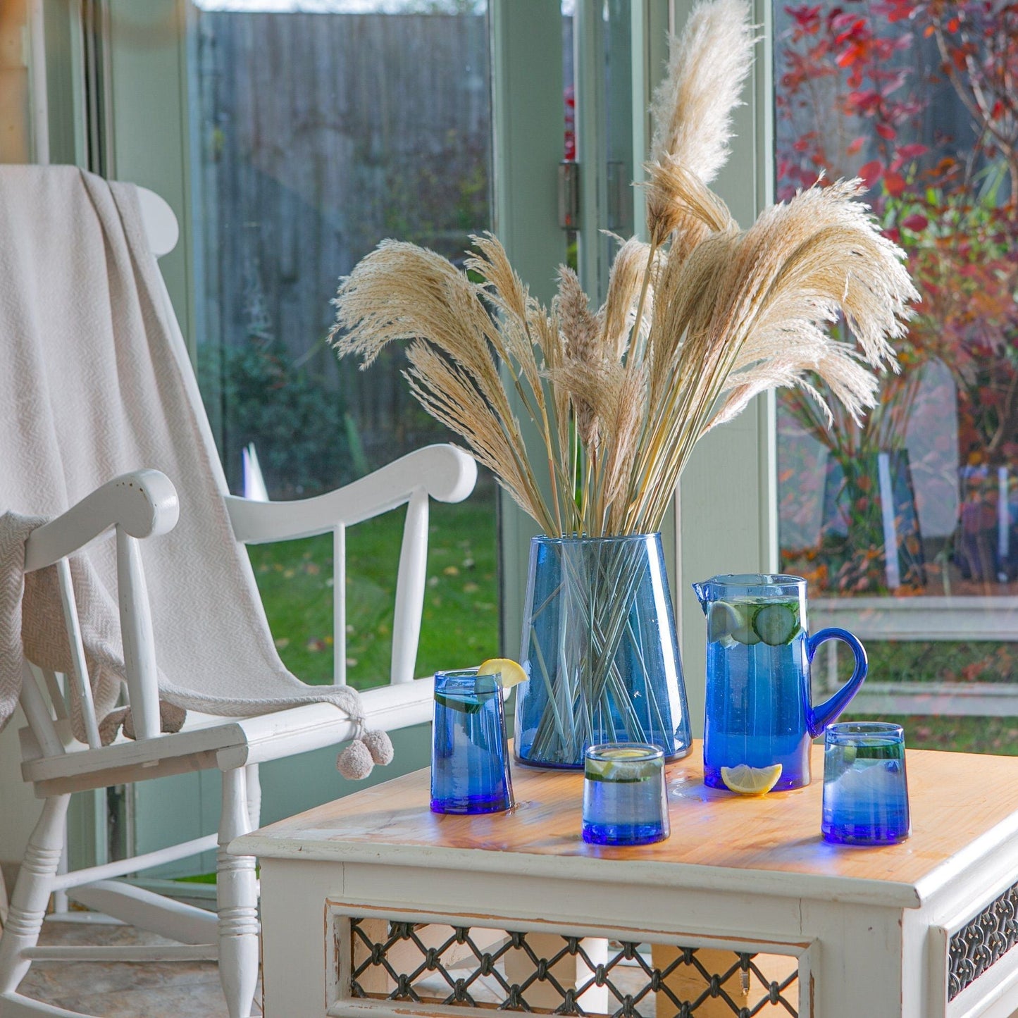 1L Jebel Blue Recycled Glass Jug