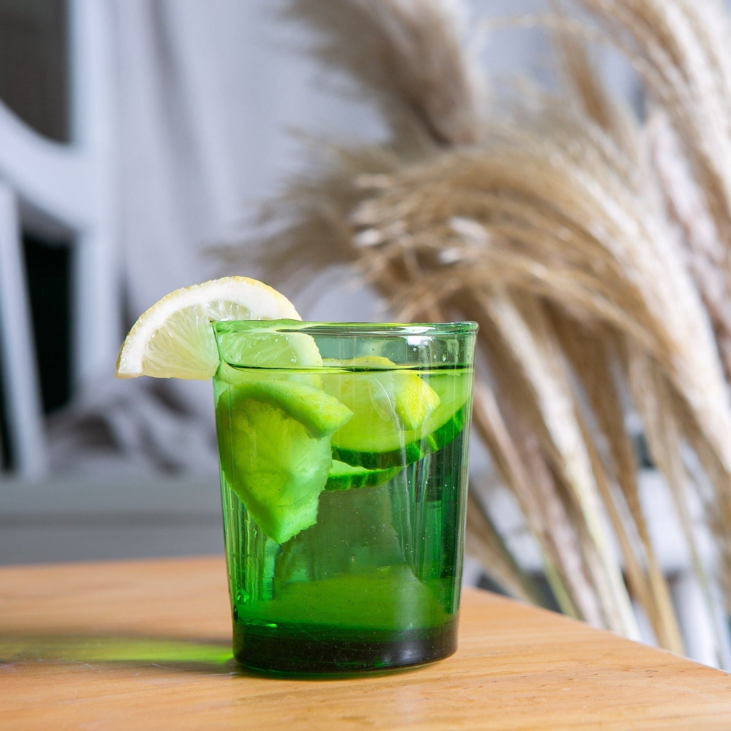 215ml Meknes Green Recycled Tumbler Glasses - Pack of Six