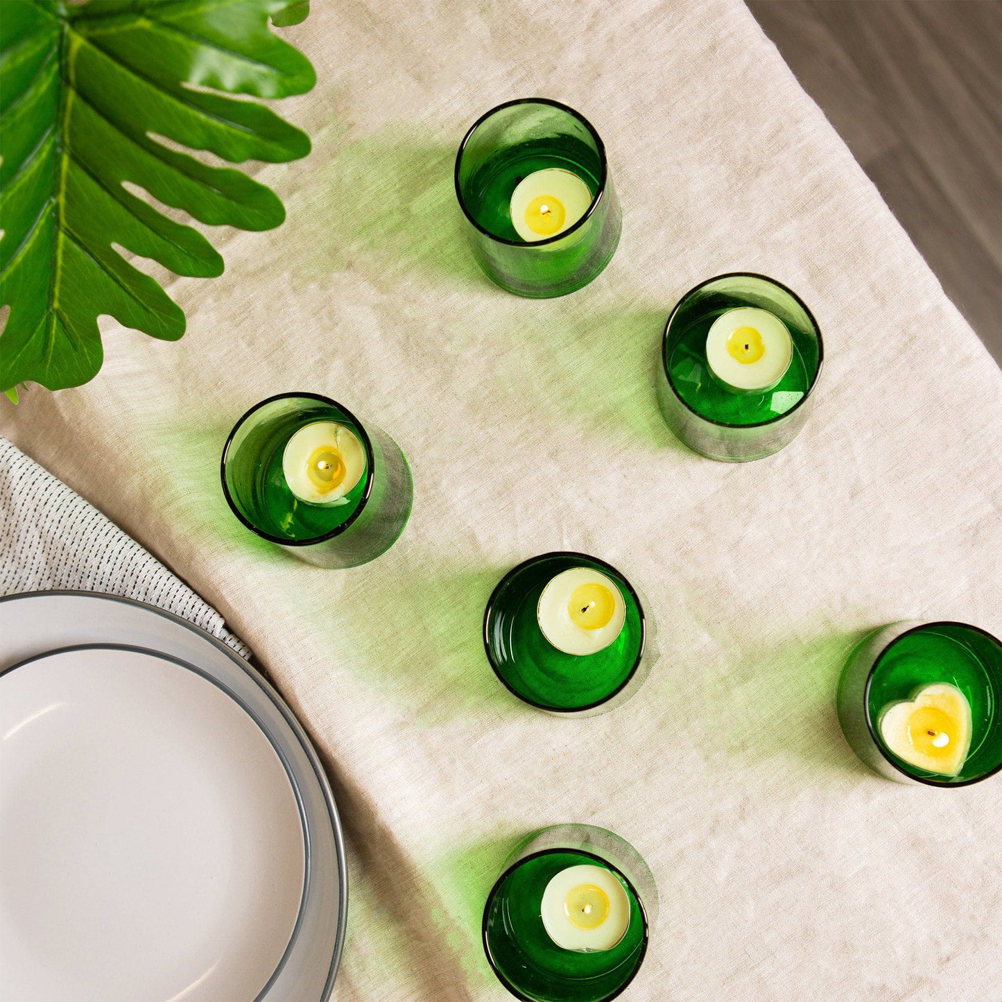 Recycled Glass Tea Light Holders - Pack of Three