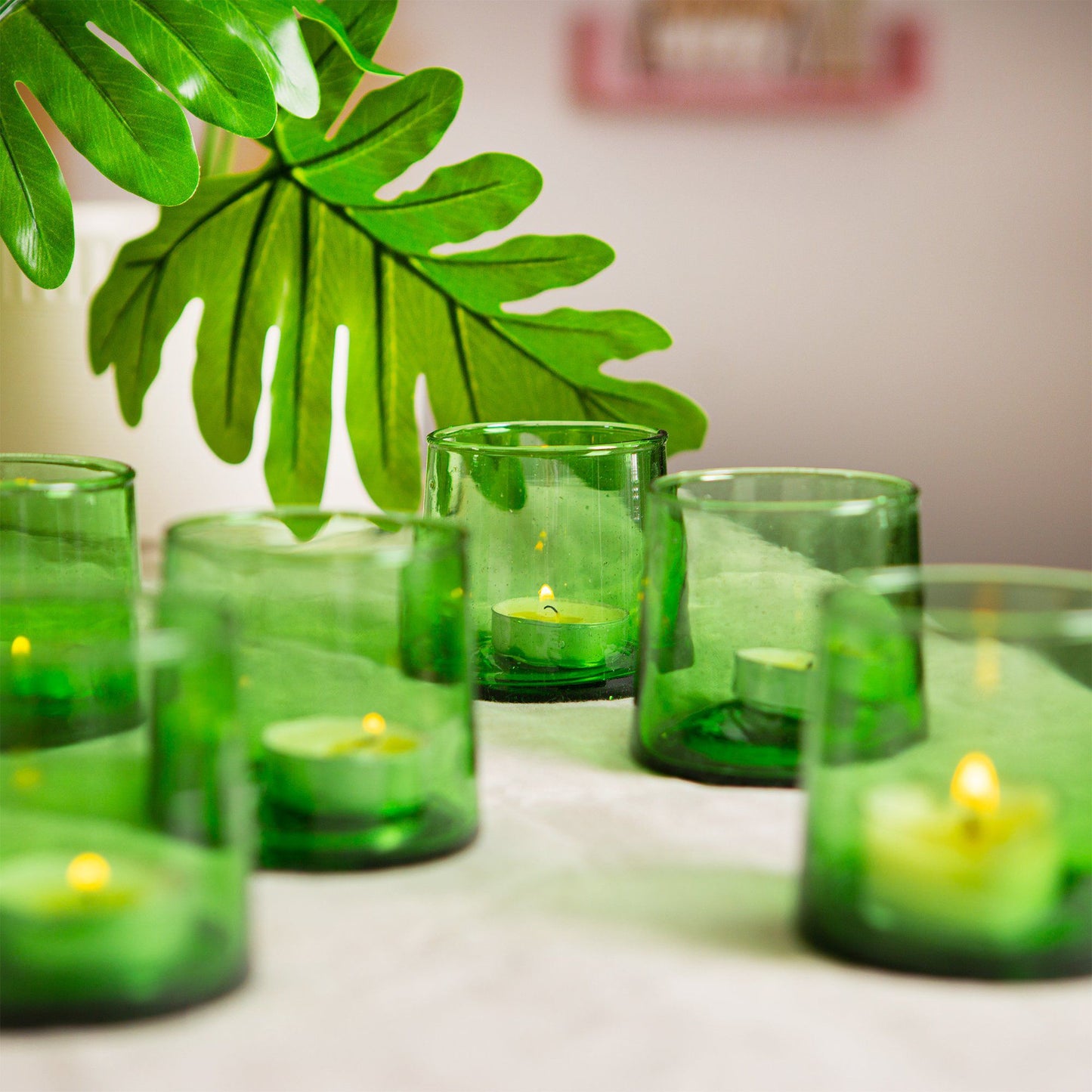 Recycled Glass Tea Light Holders - Pack of Three