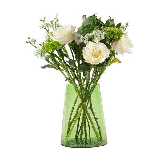 25cm Green Jebel Recycled Glass Vase
