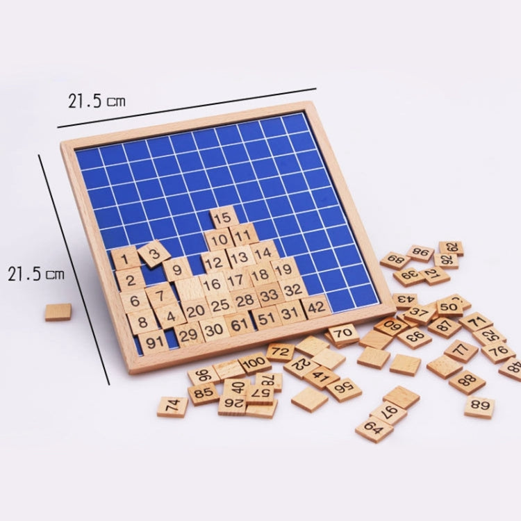 Wooden Montessori Teaching Aids Math 1 - 100 Consecutive Numbers Counting Board Plate Toy, 1 - 100 Consecutive Numbers Counting Board