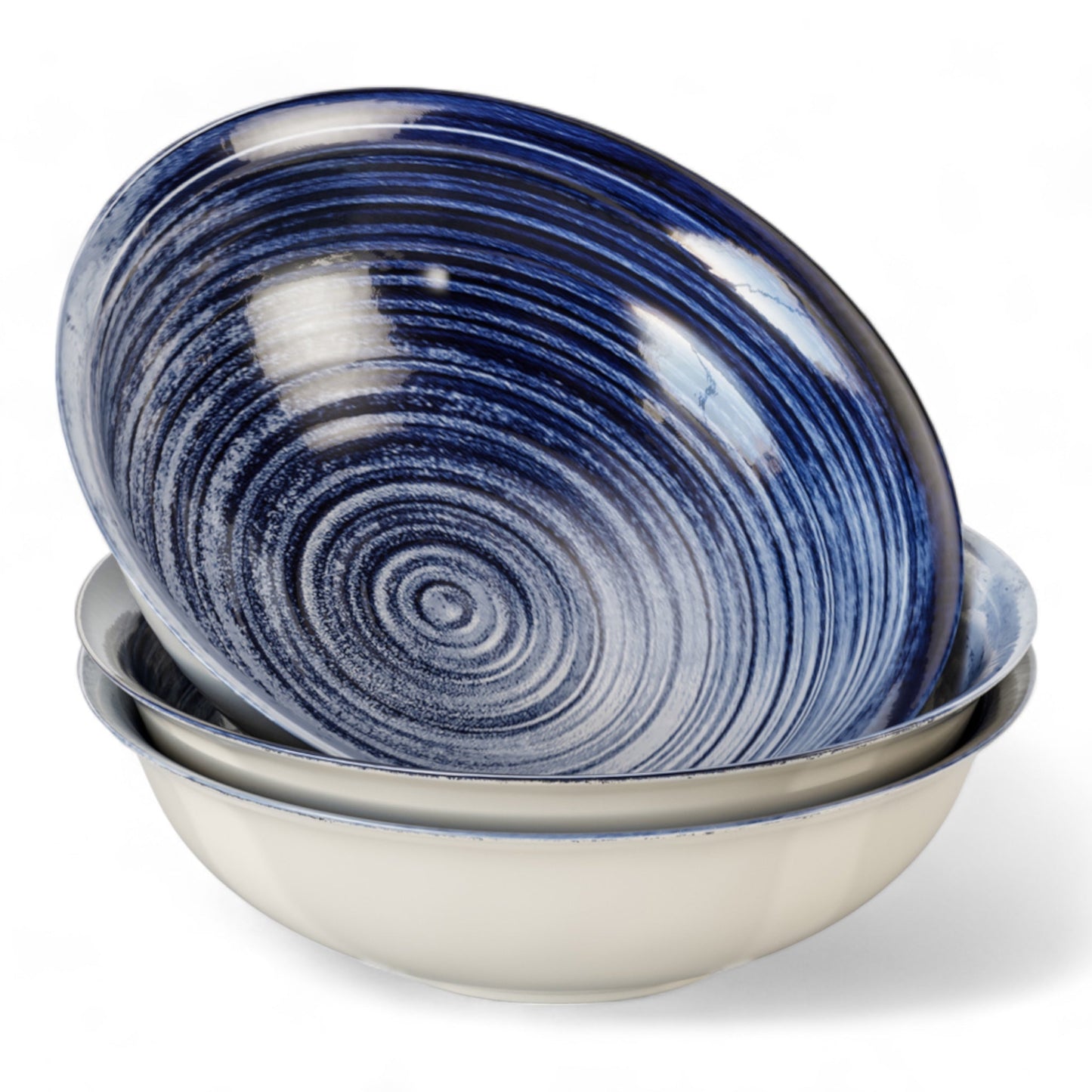 Set of 4 Porcelain Soup&Cereal Bowls – Morar, Deep Tide – 18cm