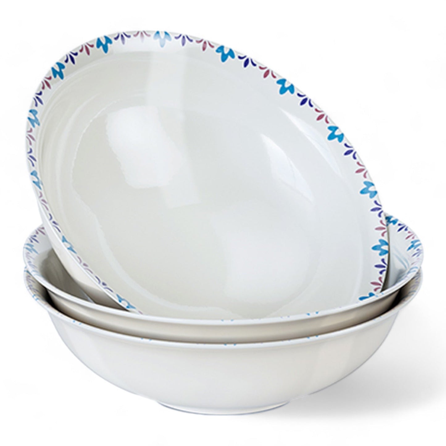 Set of 4 Porcelain Soup&Cereal Bowls – Fairlie, Petal Rim – 17cm