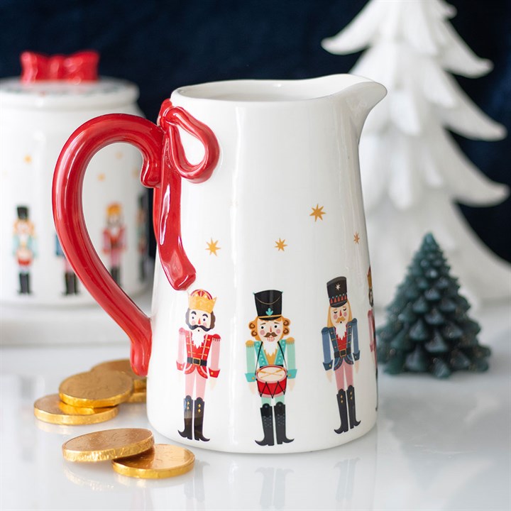Nutcracker Ceramic Flower Jug with Bow