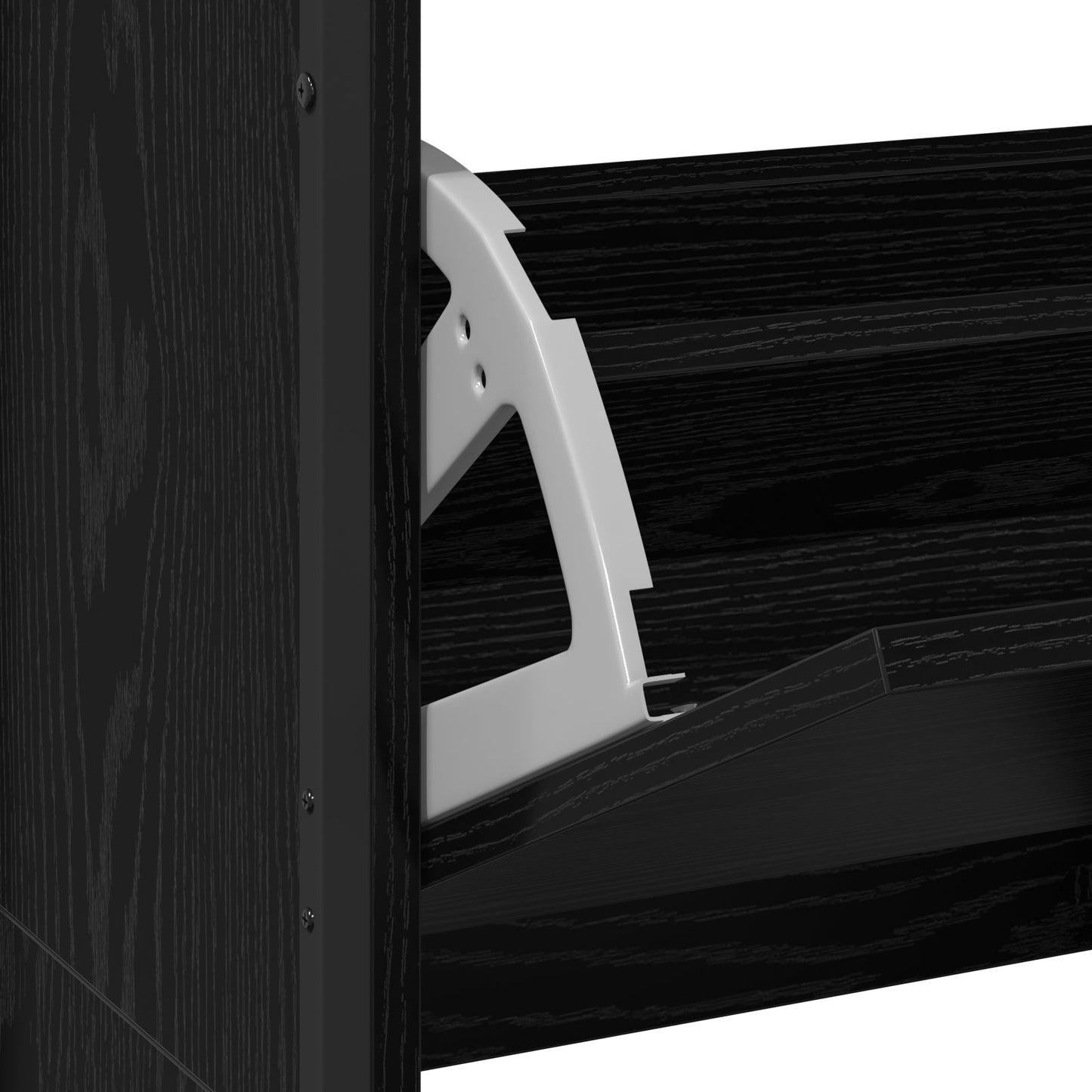 Shoe Cabinet with 4 Flip-Drawers Black Oak 100x34x112 cm