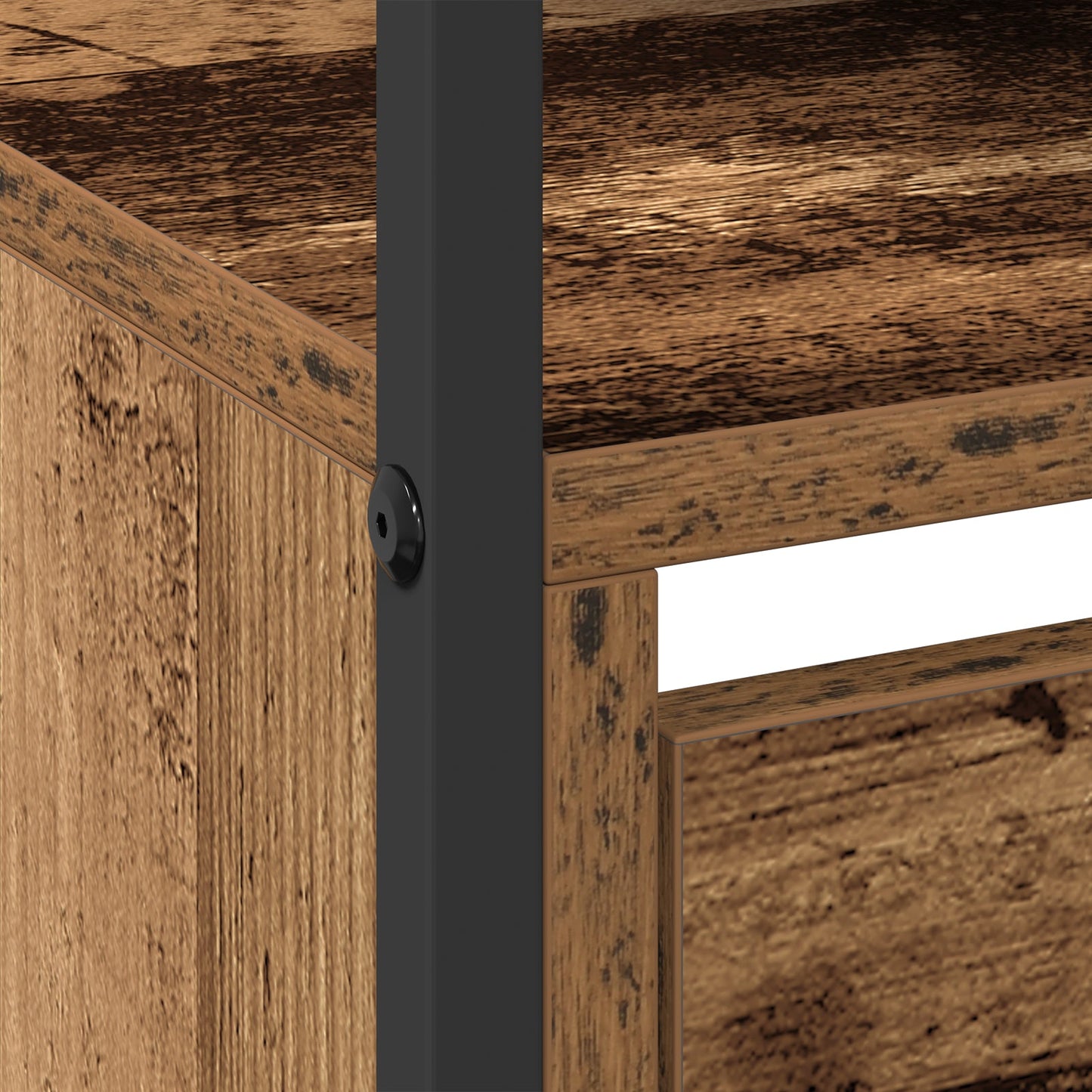 Shoe Cabinet with 4 Flip-Drawers Old Wood 100x34x112 cm
