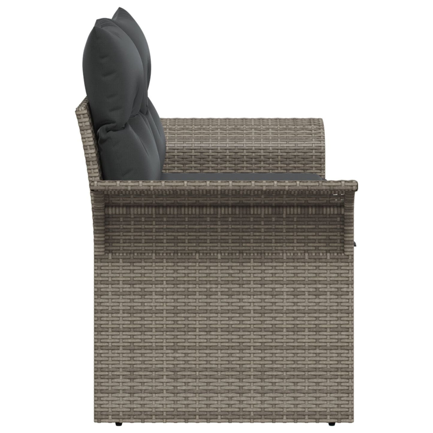 Outdoor Patio Poly Rattan 2-Seater Garden Sofa With Storage & Cushions Chair