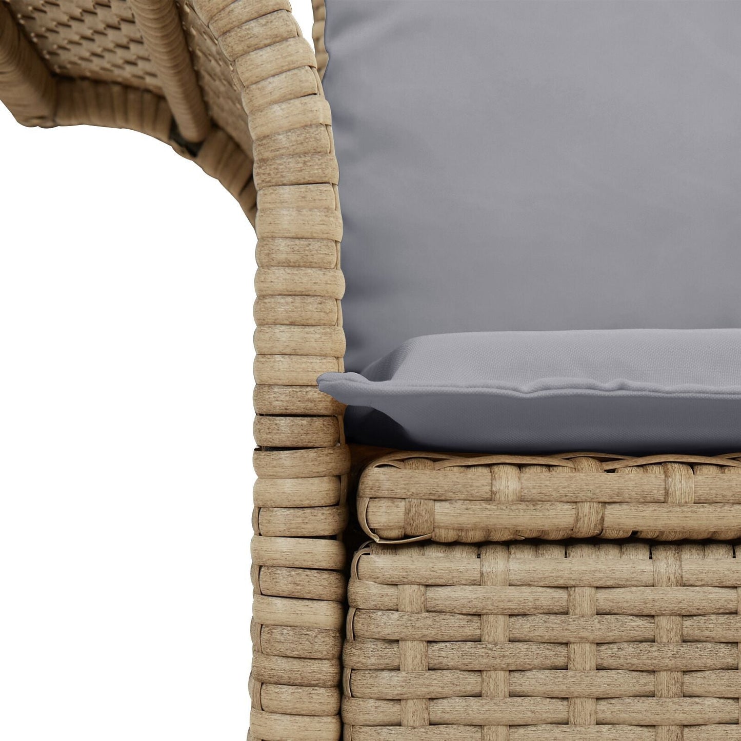 Outdoor Patio Poly Rattan 2-Seater Garden Sofa With Storage & Cushions Chair
