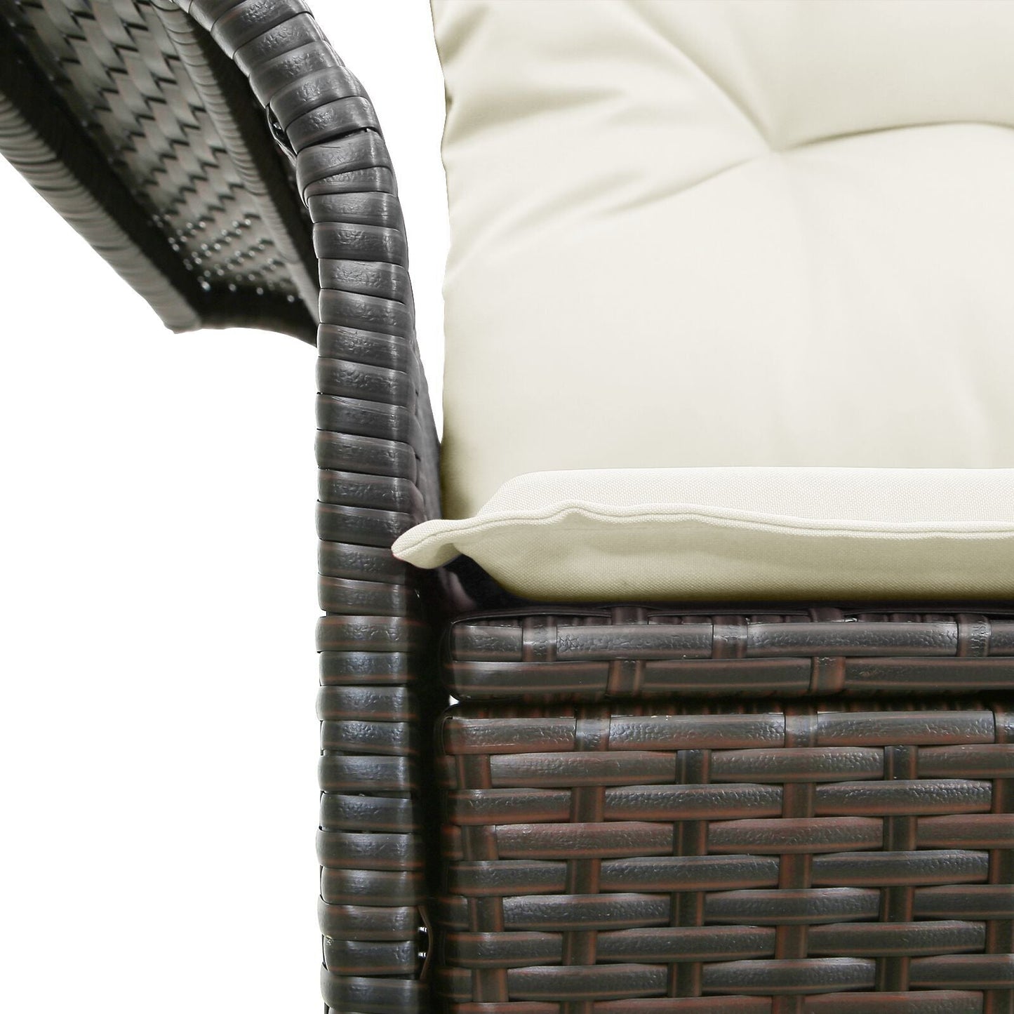 Outdoor Patio Poly Rattan 2-Seater Garden Sofa With Storage & Cushions Chair