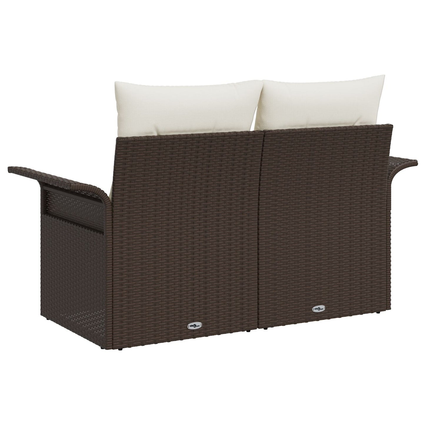Outdoor Patio Poly Rattan 2-Seater Garden Sofa With Storage & Cushions Chair