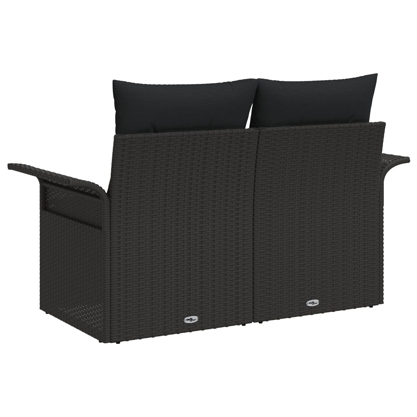 Outdoor Patio Poly Rattan 2-Seater Garden Sofa With Storage & Cushions Chair