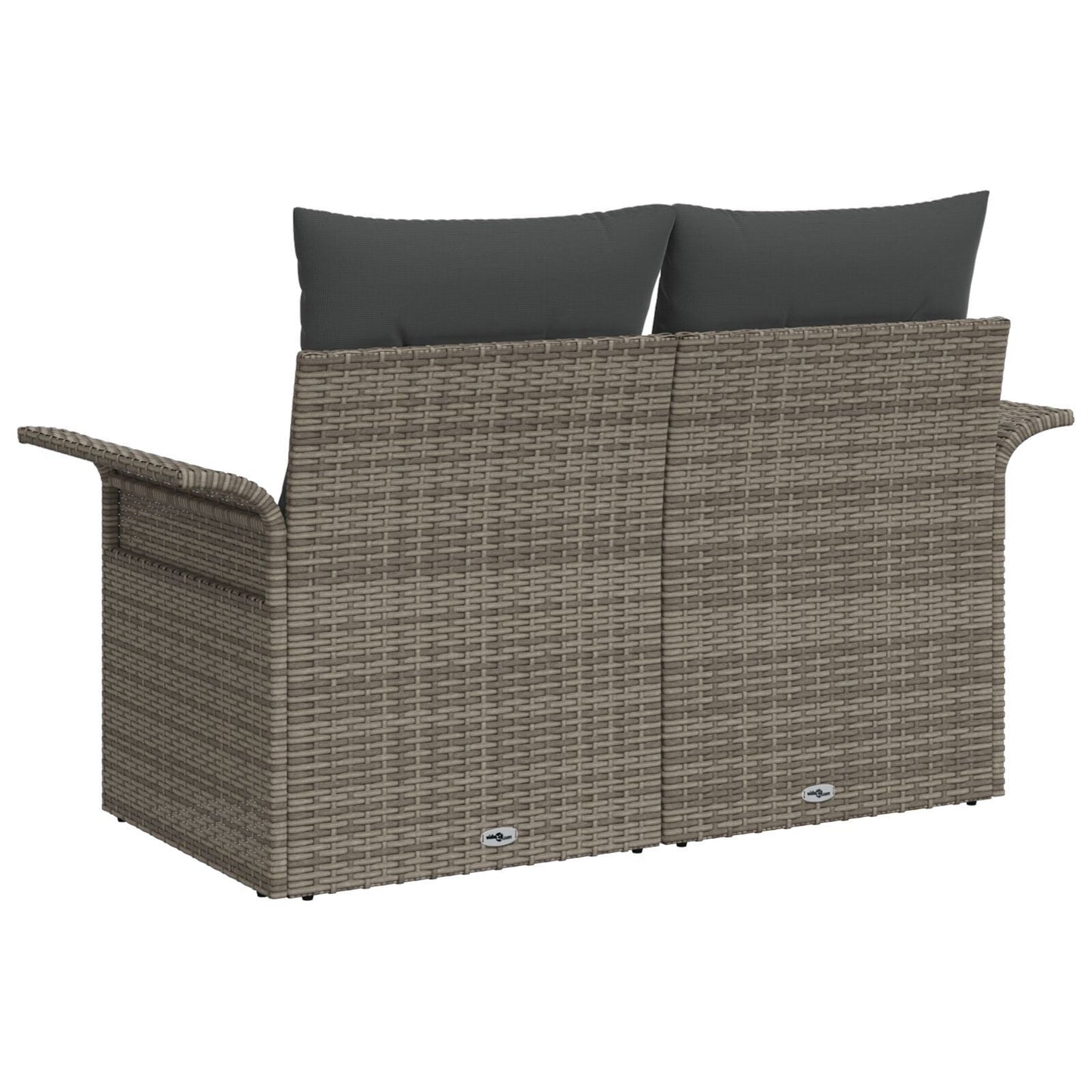 Outdoor Patio Poly Rattan 2-Seater Garden Sofa With Storage & Cushions Chair