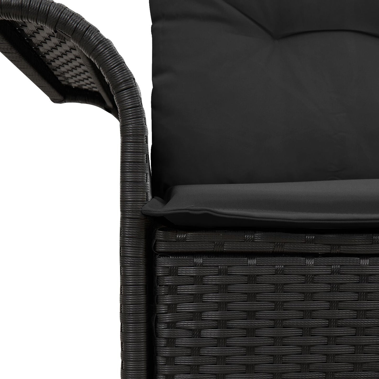 Outdoor Patio Poly Rattan 2-Seater Garden Sofa With Storage & Cushions Chair
