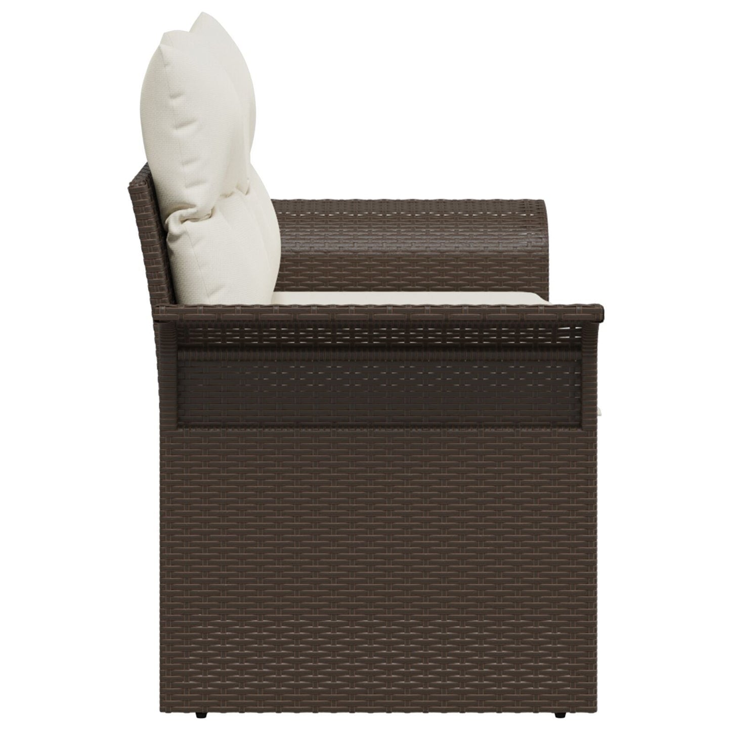 Outdoor Patio Poly Rattan 2-Seater Garden Sofa With Storage & Cushions Chair