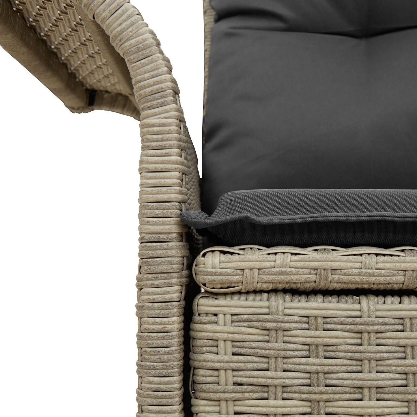 Outdoor Patio Poly Rattan 2-Seater Garden Sofa With Storage & Cushions Chair