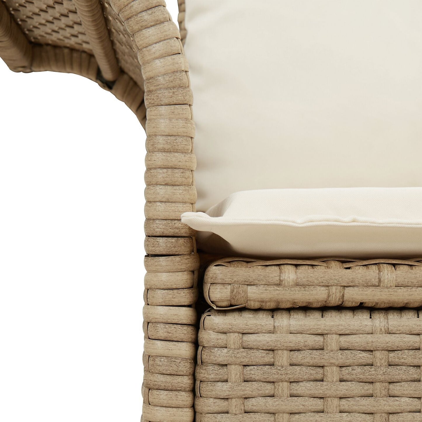 Outdoor Patio Poly Rattan 2-Seater Garden Sofa With Storage & Cushions Chair