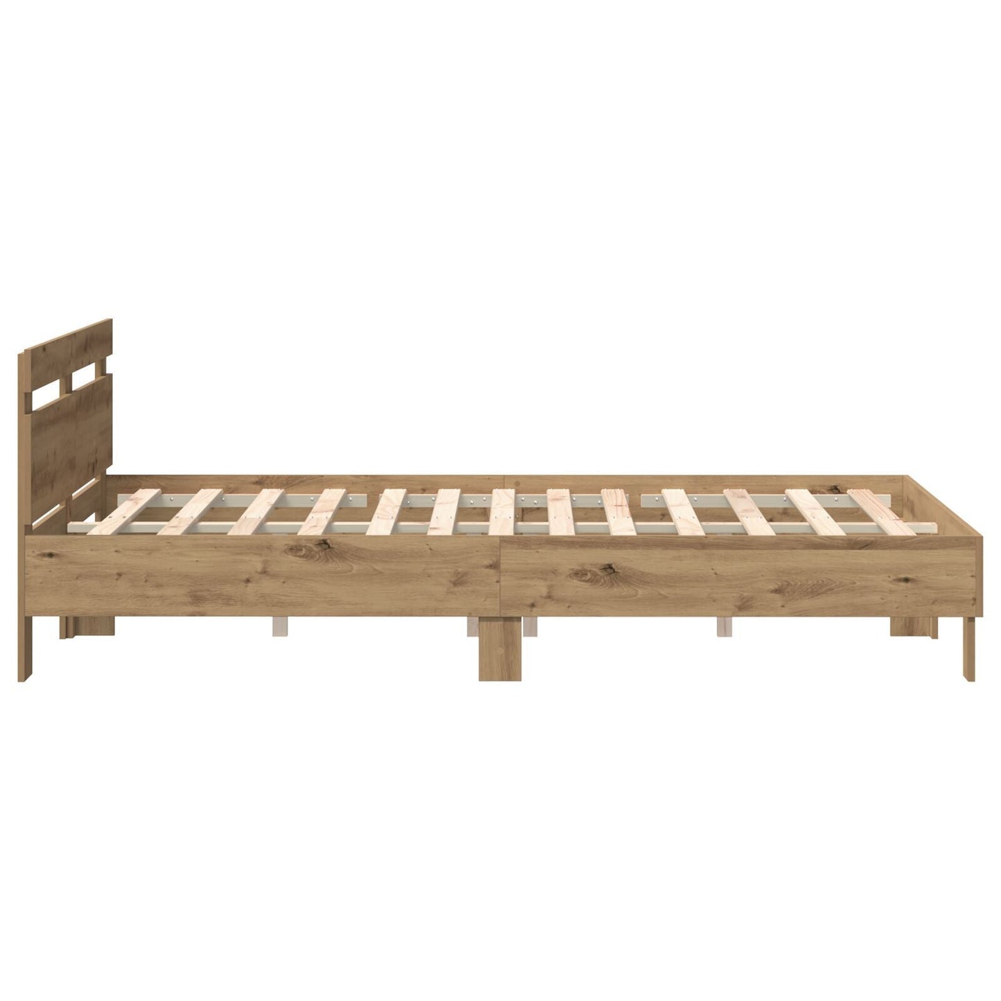 Modern Wooden Queen Size 160cm Bed Frame Base With Headboard & LED Lights