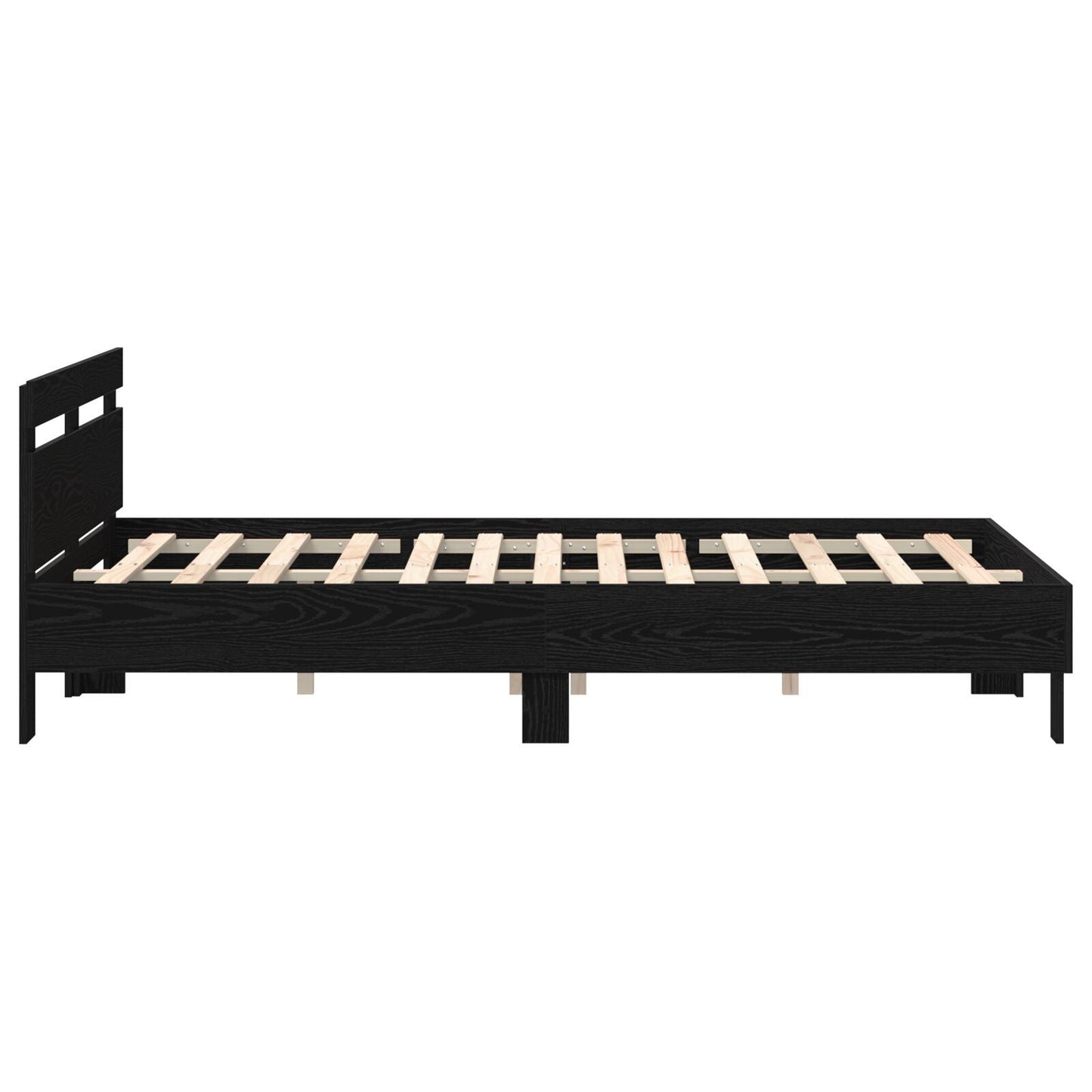 Modern Wooden Queen Size 160cm Bed Frame Base With Headboard & LED Lights