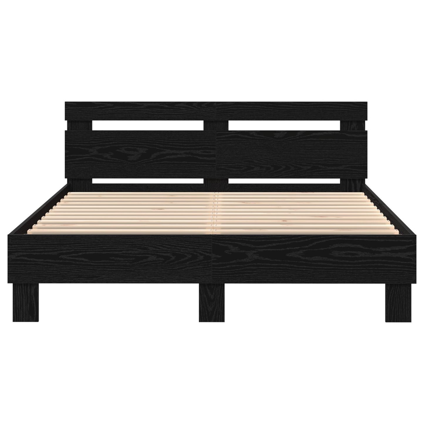 Modern Wooden Queen Size 160cm Bed Frame Base With Headboard & LED Lights