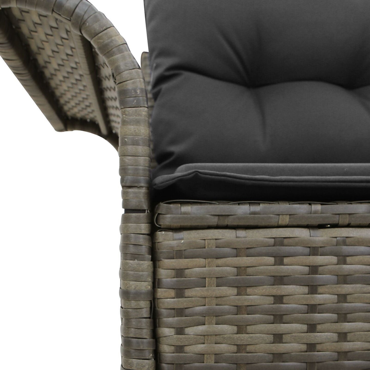 Outdoor Patio Poly Rattan 2-Seater Garden Sofa With Storage & Cushions Chair