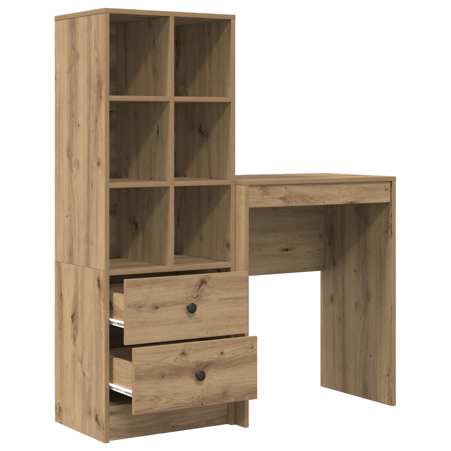 Desk with Storage Artisan Oak Engineered Wood