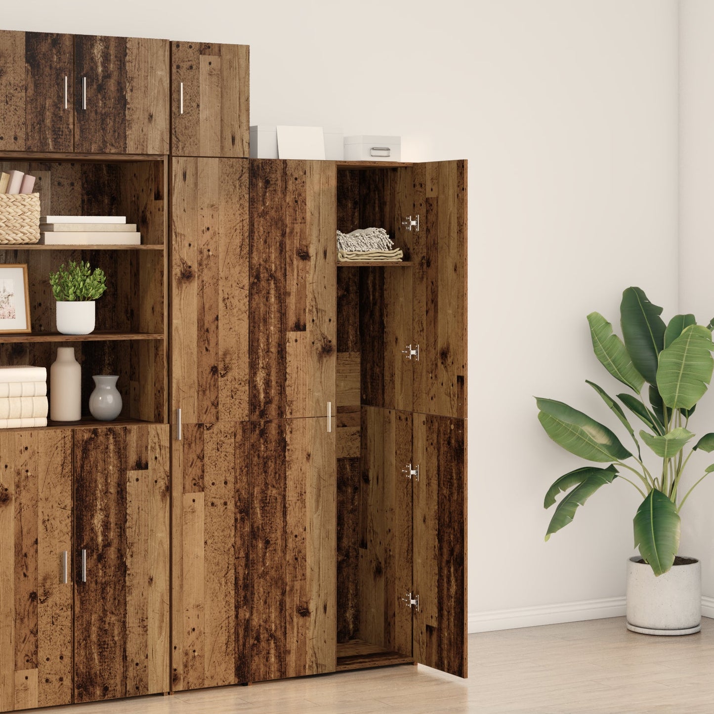 Highboard Old Wood 70x42.5x185 cm Engineered Wood