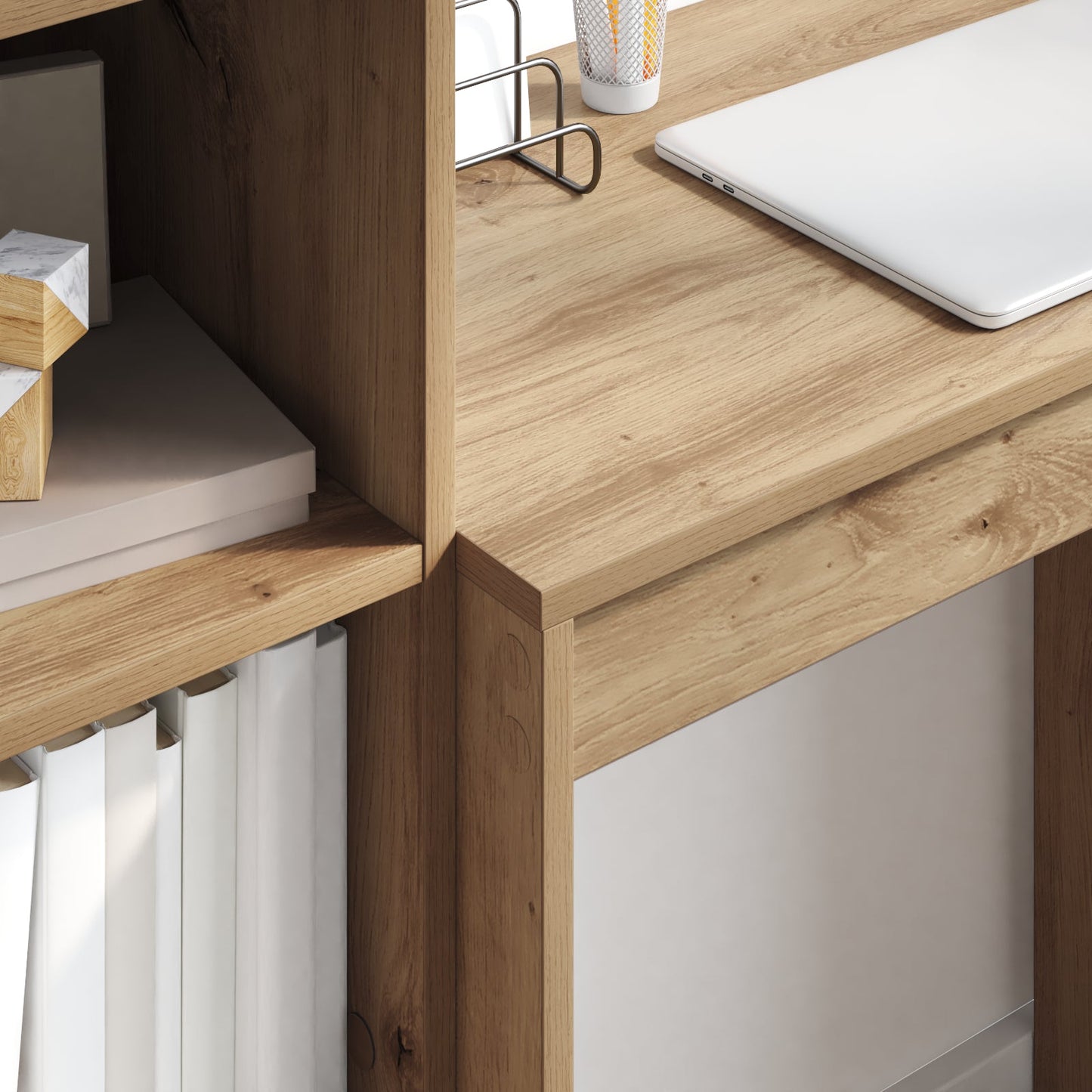 Desk with Storage Artisan Oak Engineered Wood