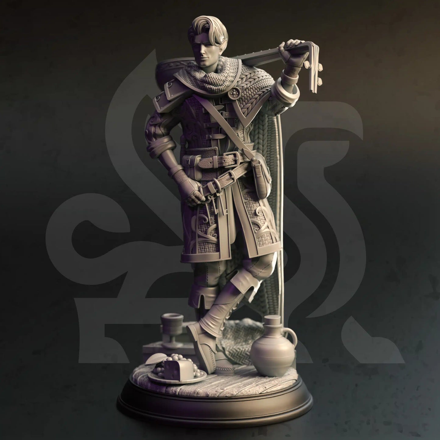 Nathaniel – Benevolent Bard - 3D Printed Bard Miniature